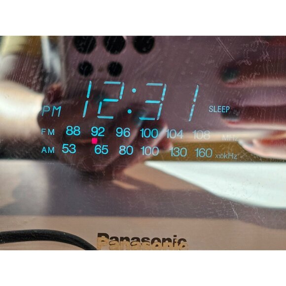 Panasonic Model RC-58 Fluorescent Clock Radio Dial Cube Mirror Front Vtg Black - Picture 2 of 9